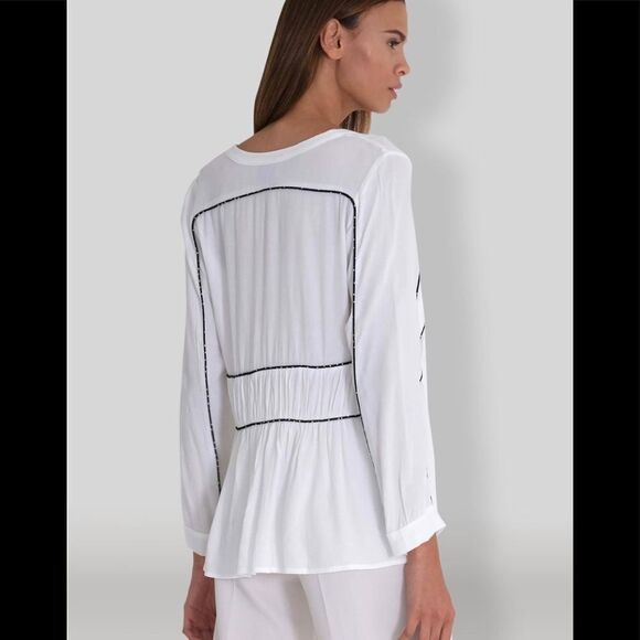 Muche et Muchette 1339b brandy pipped blouse medium - Picture 3 of 10